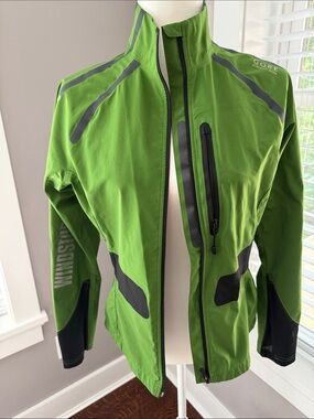 Gore Running Wear Green Windstopper Shell Jacket Womens M